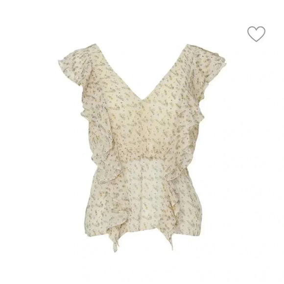 Lilly Floral Flutter Chiffon Blouse size 14 - Picture 9 of 10